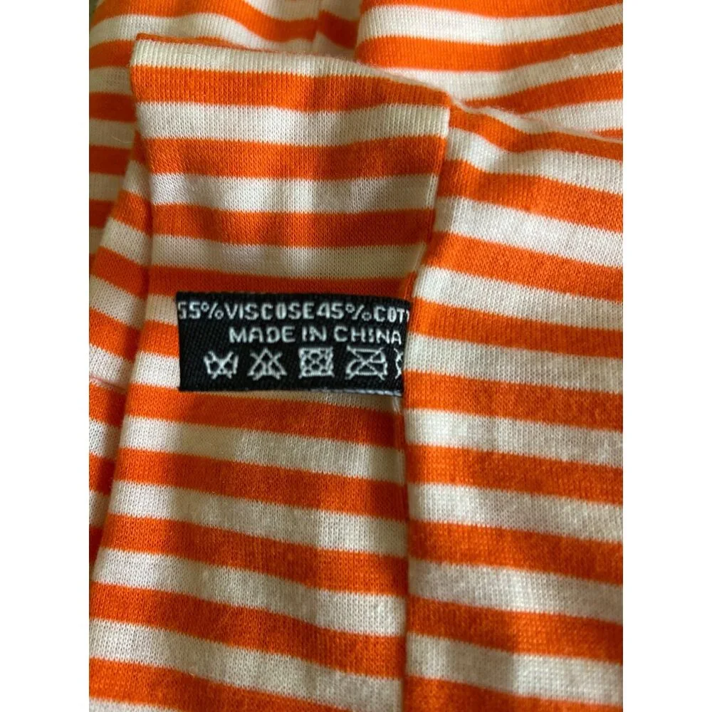 Veond Orange White Striped Infinity Scarf Soft Spring Classicore Cottagecore_5